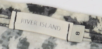 Womens UK Size 8 River Island Multicoloured Basic T-Shirt