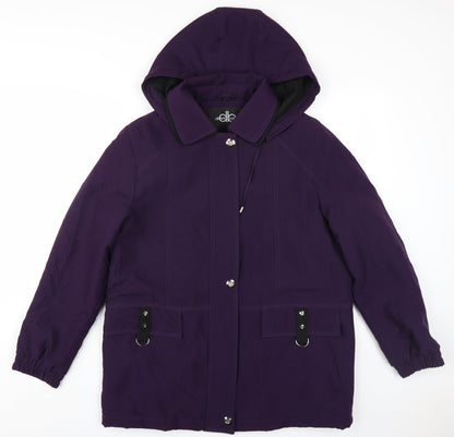 Womens UK Size 14 David Barry Purple Parka Coat