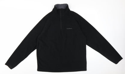 Mens UK Size L Pierre Cardin Black 1/4 Zip Sweatshirt