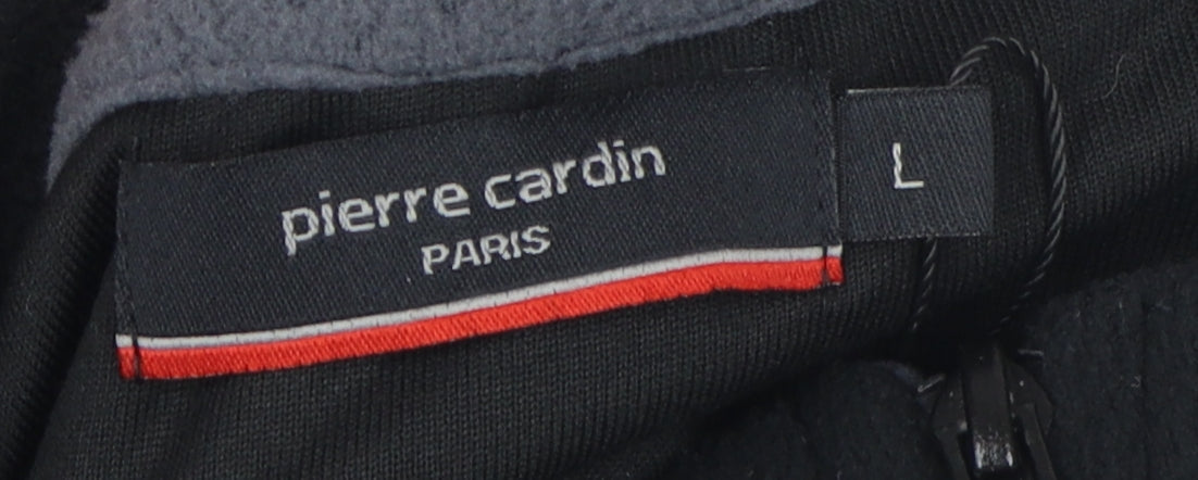 Mens UK Size L Pierre Cardin Black 1/4 Zip Sweatshirt