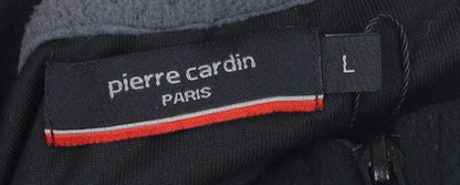 Mens UK Size L Pierre Cardin Black 1/4 Zip Sweatshirt