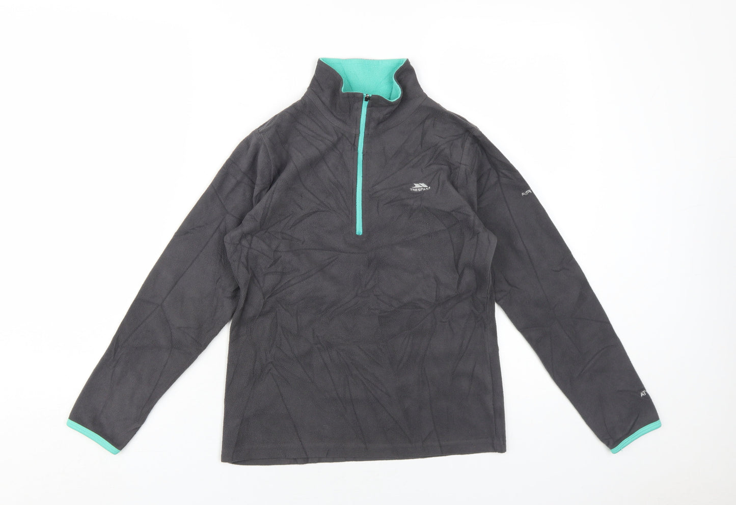 Trespass Boys Black Fleece 1/4 Zip Sweatshirt 11-12 Years