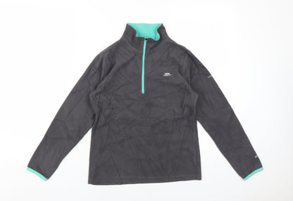 Trespass Boys Black Fleece 1/4 Zip Sweatshirt 11-12 Years
