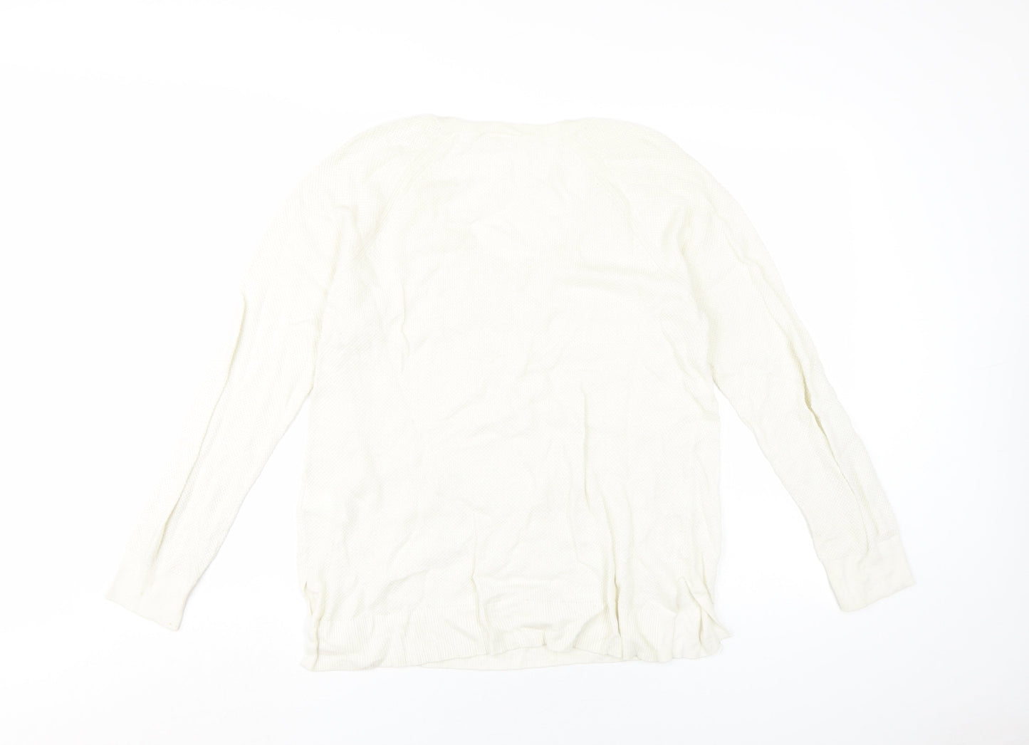 GAP Women's White V-Neck Pullover Jumper, L