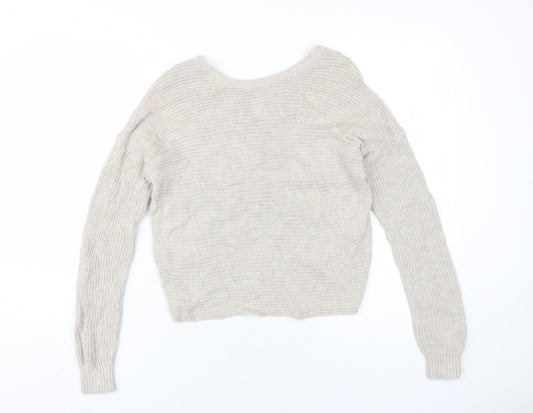 Womens UK Size S Hollister Beige Pullover Jumper