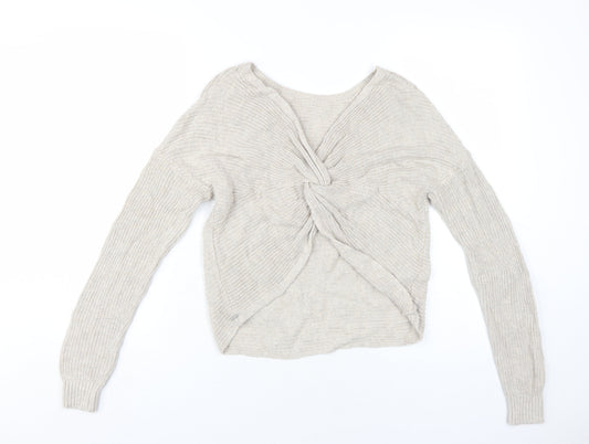 Womens UK Size S Hollister Beige Pullover Jumper