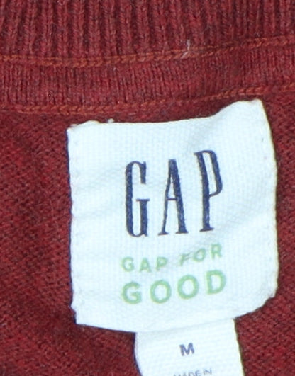 Gap Men's Red Cotton Pullover Jumper, M, Crew Neck