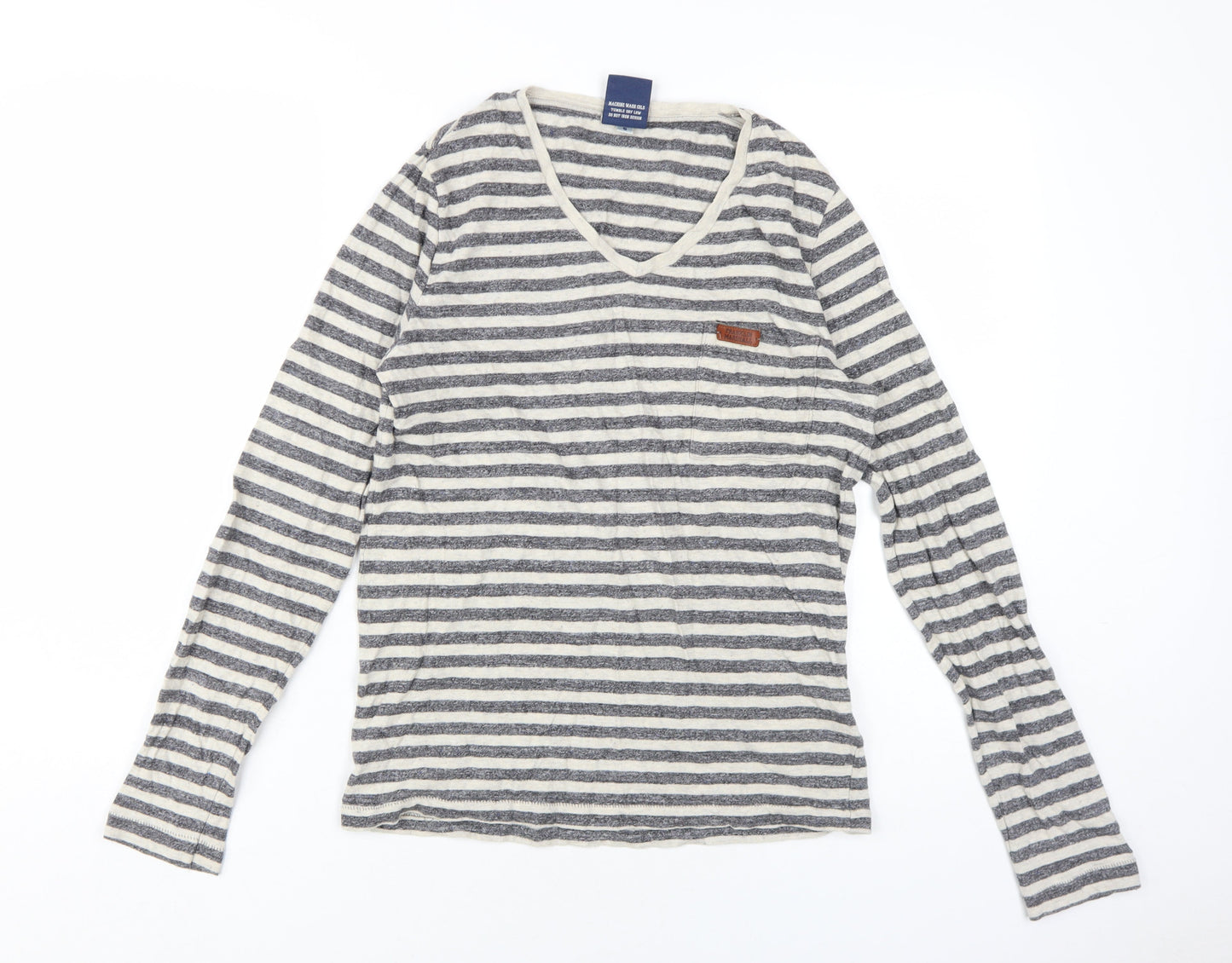 Franklin & Marshall Women's Striped T-Shirt, Size S, V-Neck