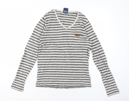 Franklin & Marshall Women's Striped T-Shirt, Size S, V-Neck