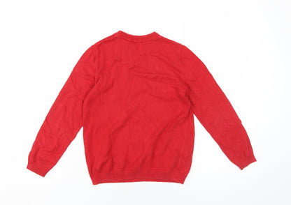 United Colors of Benetton Boys Red Cotton Pullover Jumper M