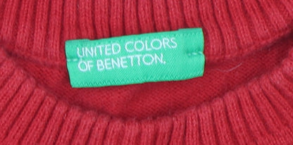 United Colors of Benetton Boys Red Cotton Pullover Jumper M