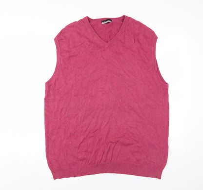 Austin Reed Men's Red XL Cotton Vest Sleeveless