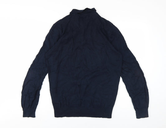 Brave Soul Men's Blue Collared Pullover Jumper M