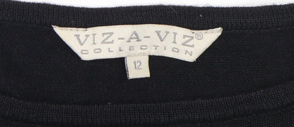 Womens UK Size 12 Viz-A-Viz Black Pullover Jumper