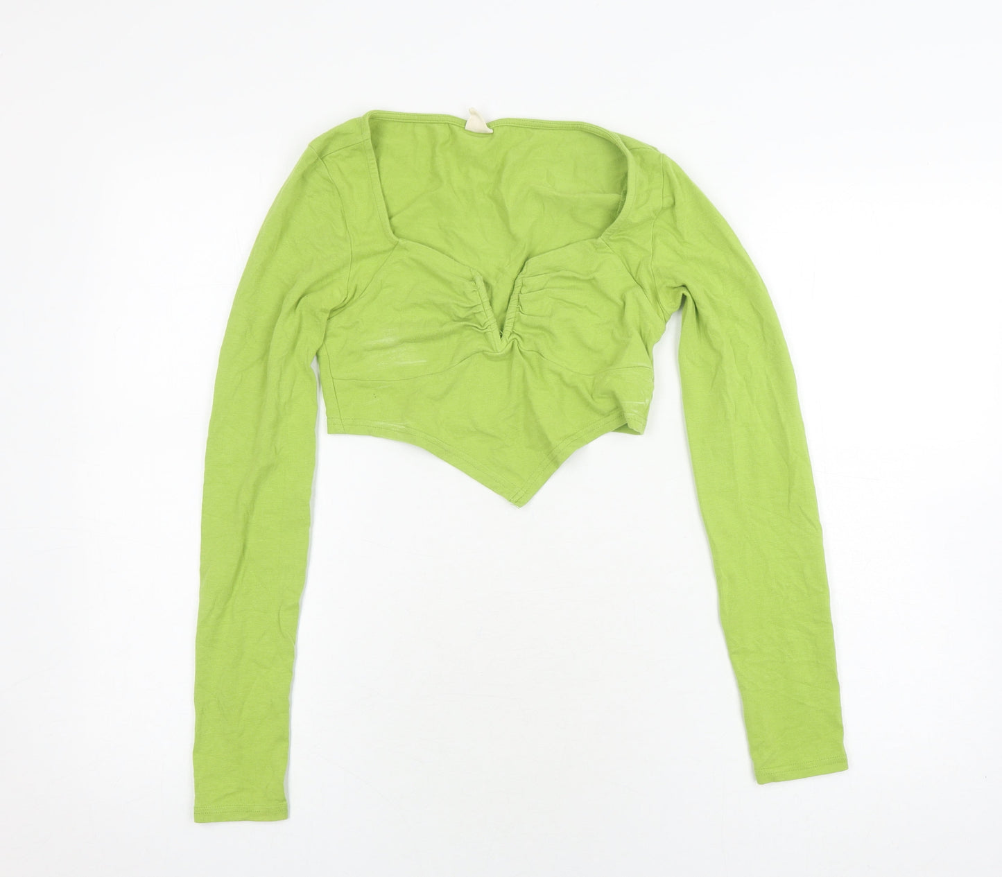 Womens UK Size S Urban Outfitters Green Cropped T-Shirt