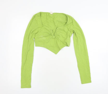 Womens UK Size S Urban Outfitters Green Cropped T-Shirt