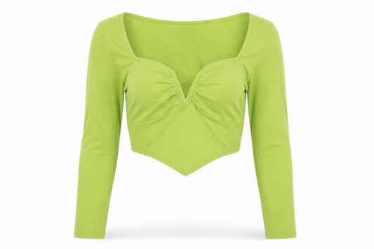 Womens UK Size S Urban Outfitters Green Cropped T-Shirt