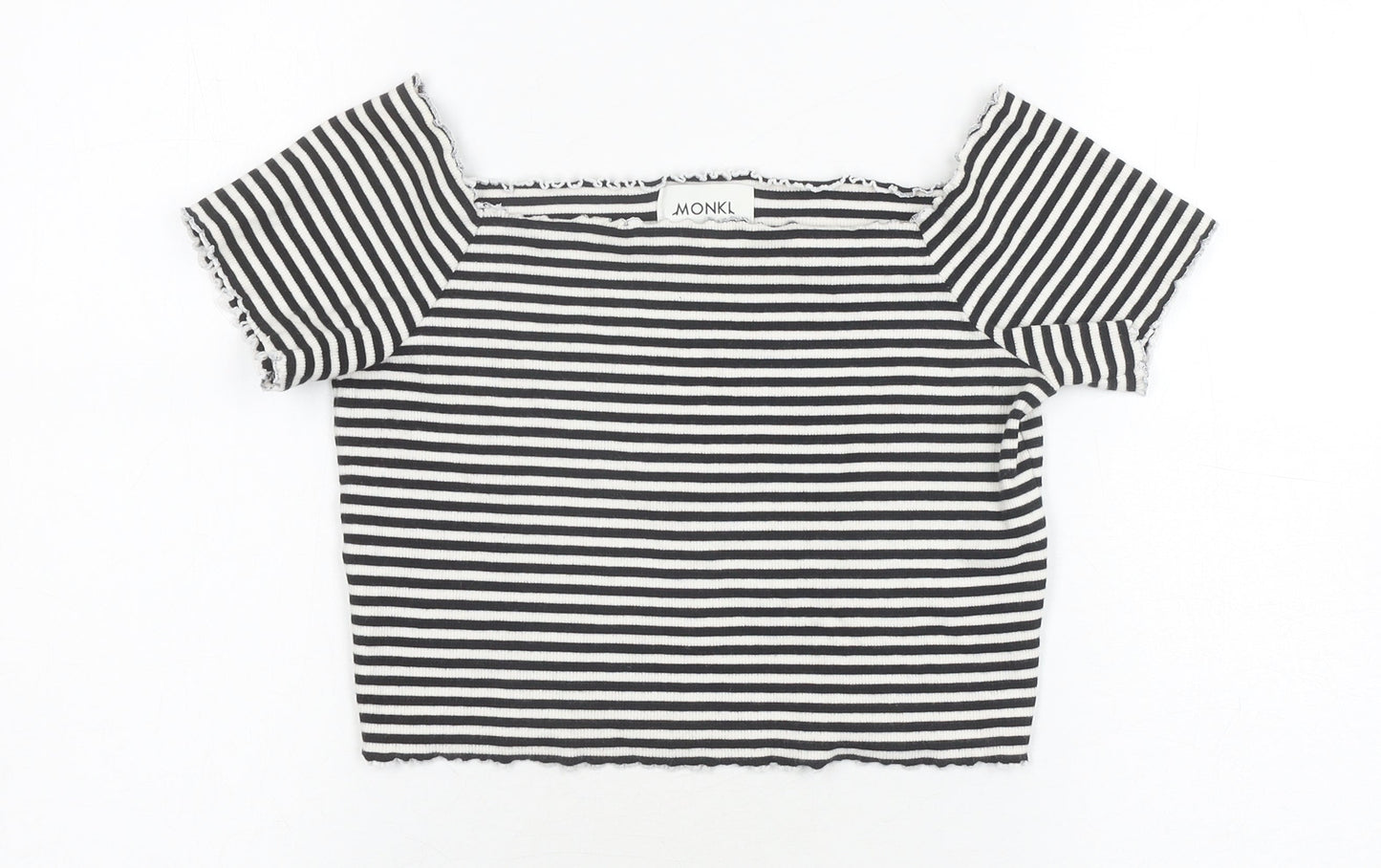 Womens UK Size 12 Monki Black Cropped T-Shirt