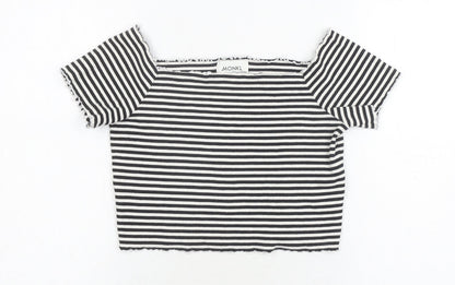 Womens UK Size 12 Monki Black Cropped T-Shirt