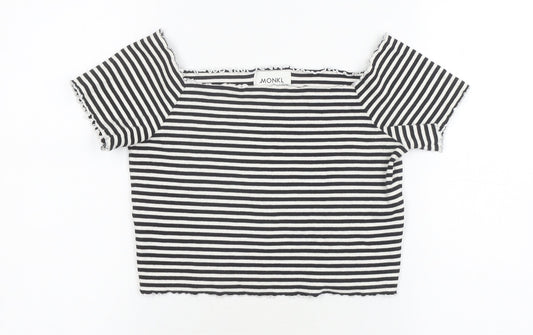 Womens UK Size 12 Monki Black Cropped T-Shirt