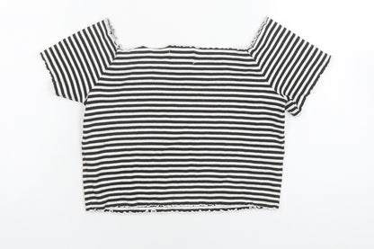 Womens UK Size 12 Monki Black Cropped T-Shirt