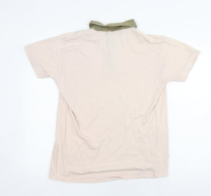 Urban Vintage Beige Argyle Polo M Unisex Cotton Casual