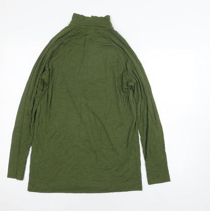 MP Men's Green Long Sleeve High Neck Shirt - S