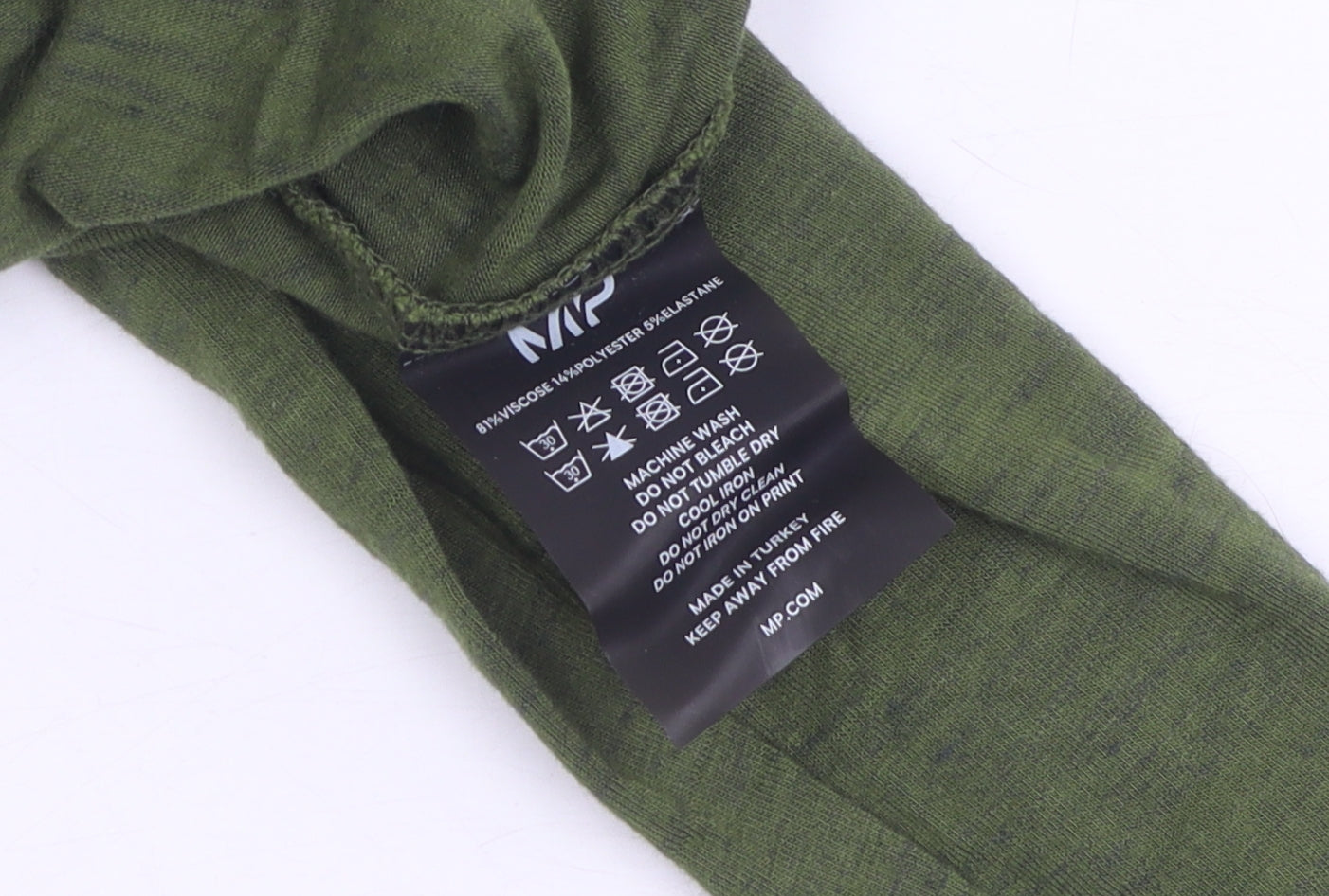 MP Men's Green Long Sleeve High Neck Shirt - S