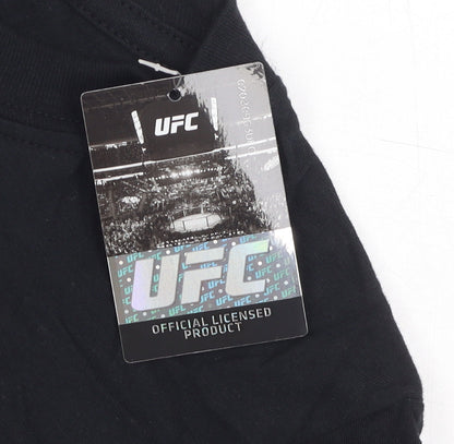 UFC Boys Black Graphic T-Shirt 9-10 Years Casual Sports