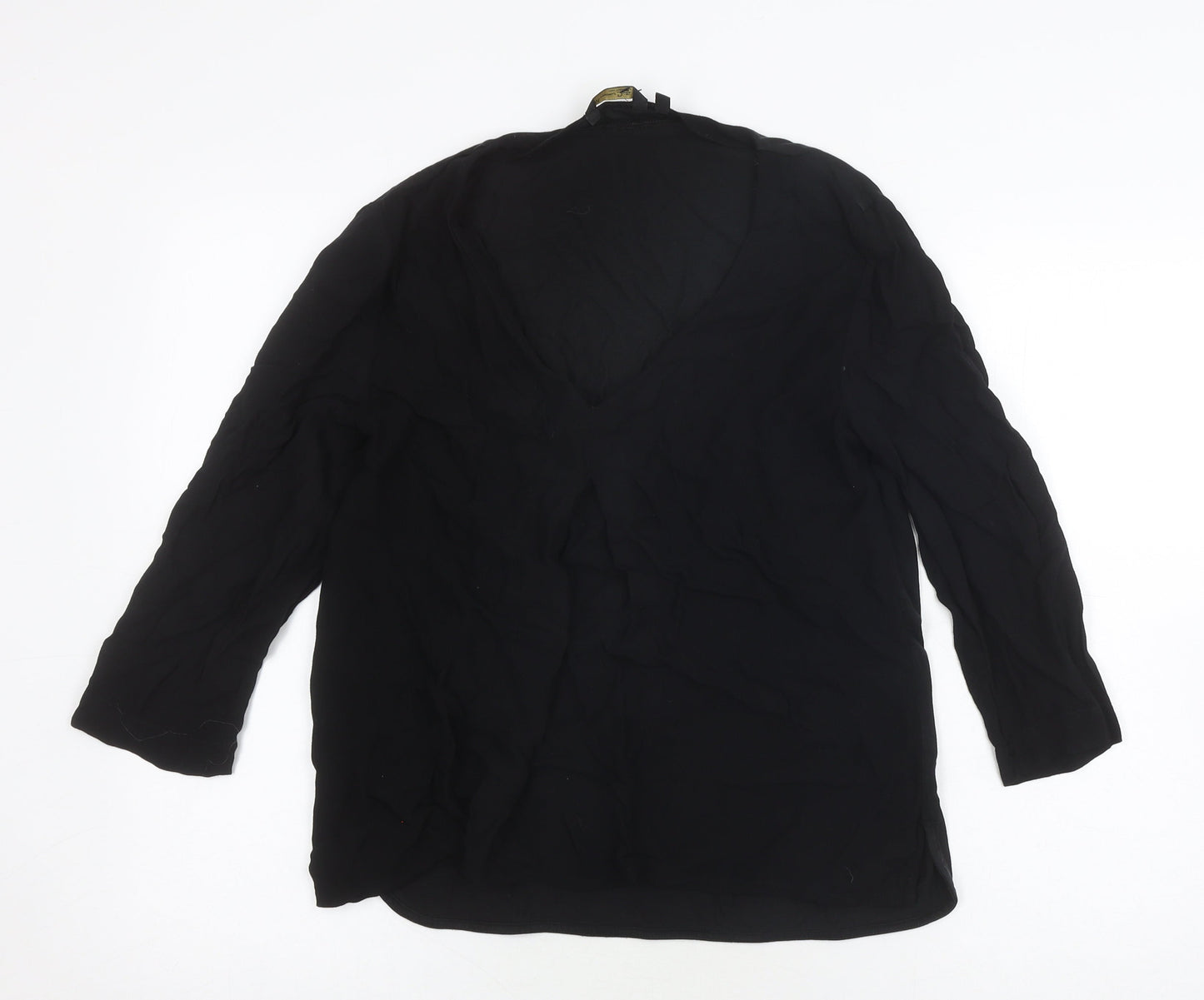 Womens UK Size 12 Massimo Dutti Black Basic Blouse