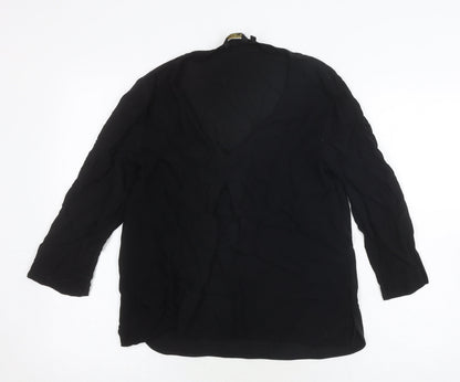 Womens UK Size 12 Massimo Dutti Black Basic Blouse