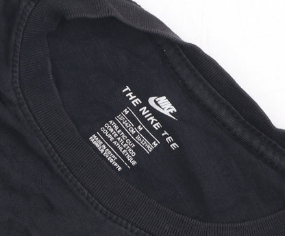 Nike Unisex Black Cotton Basic T-Shirt, Size M, Casual Wear