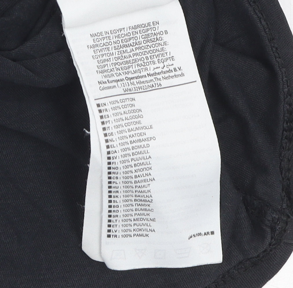 Nike Unisex Black Cotton Basic T-Shirt, Size M, Casual Wear