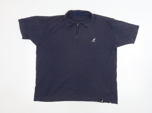 Kangol Men's Blue Medium Polo 1/4 Zip Shirt
