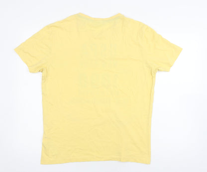 U.S. Polo Assn. Men's Yellow L T-Shirt Logo Print