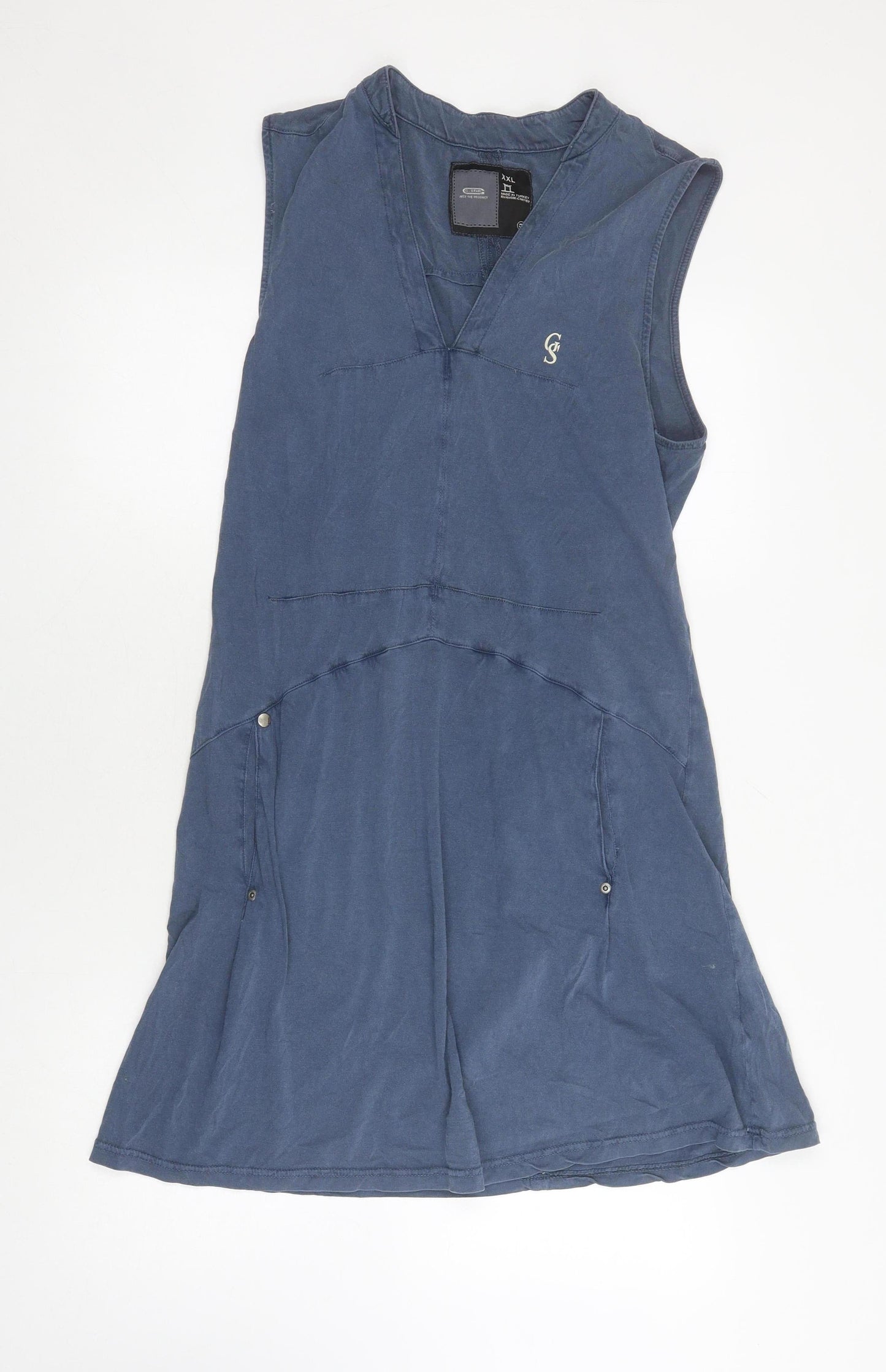 G-Star Women Blue XL Sleeveless Shift Dress Casual