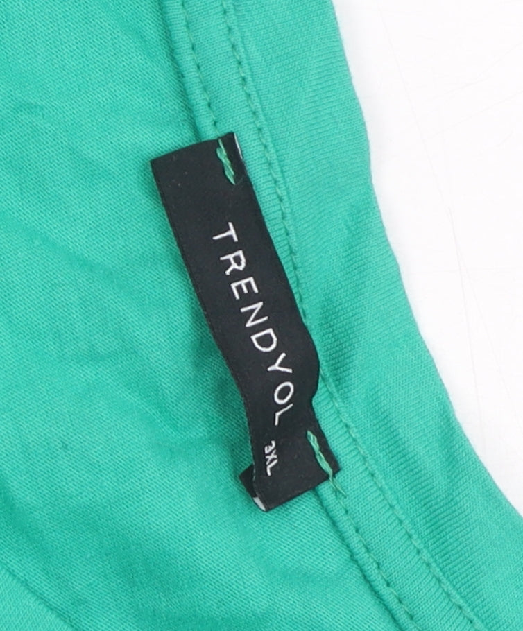 Trendyol Women's Green 3XL Sleeveless T-Shirt