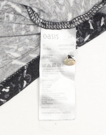 Womens UK Size M Oasis Black Basic Blouse