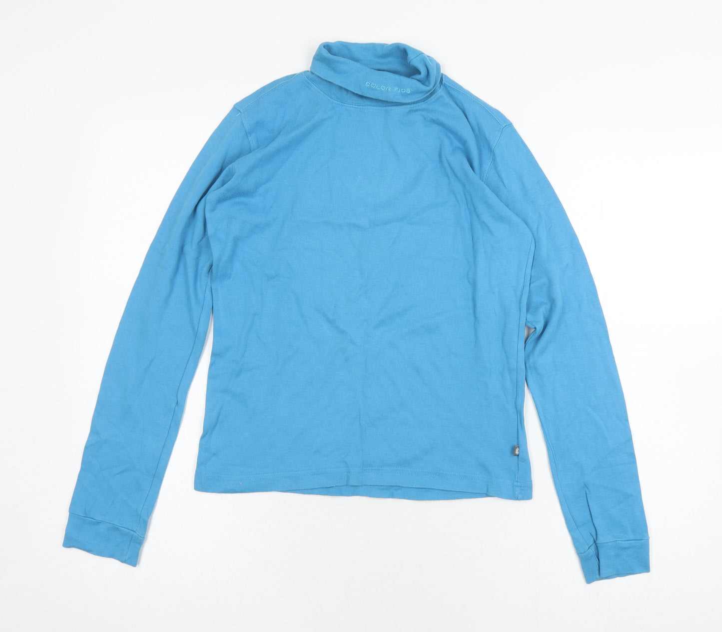 Color Kids Boys Blue Long Sleeve Roll Neck Cotton Top