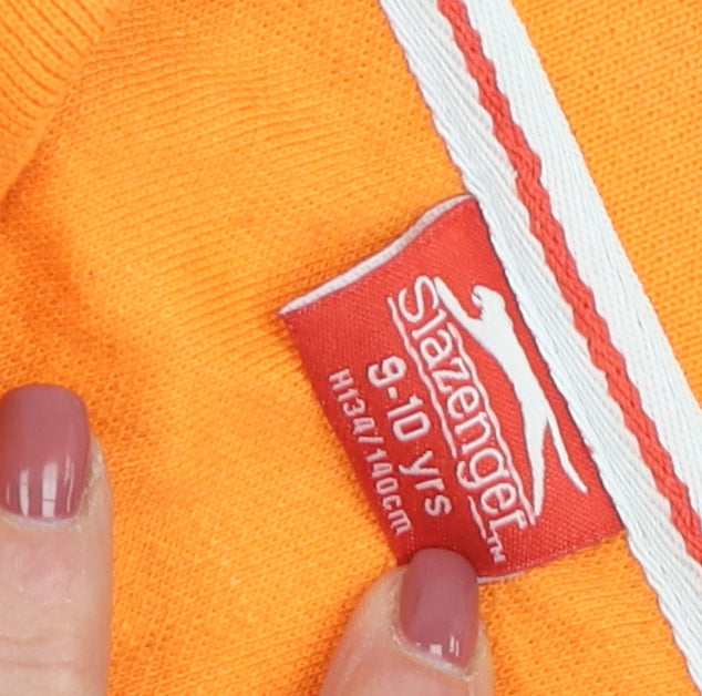 Slazenger Boys Orange Polo Shirt 9-10 Years Casual