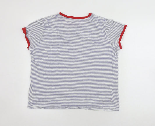 Unisex Adults UK Size L Lee White Ringer T-Shirt