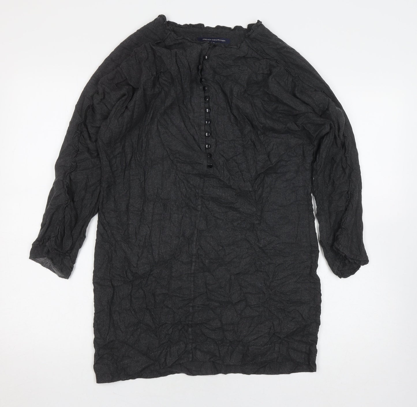 French Connection Women's Black Blouse UK 12 Knit Long Sleeve