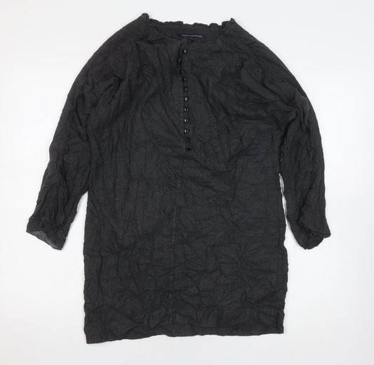 French Connection Women's Black Blouse UK 12 Knit Long Sleeve