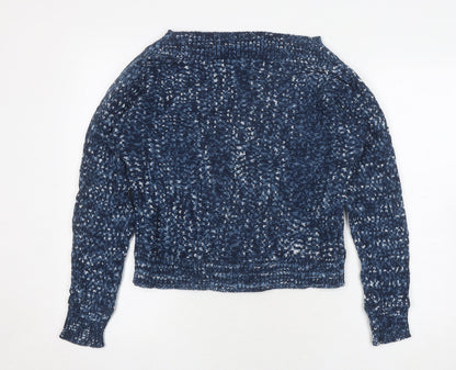 Gap Women's Blue Pullover Jumper, M, Chunky-Knit