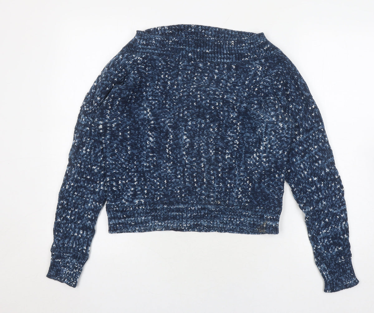 Gap Women's Blue Pullover Jumper, M, Chunky-Knit