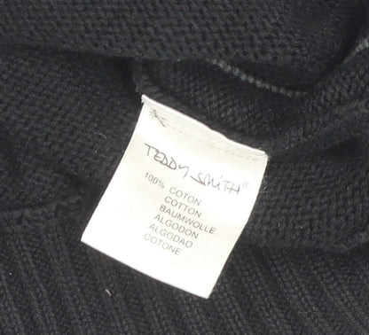 Teddy Smith Men's Black Cotton Pullover Jumper - Size S