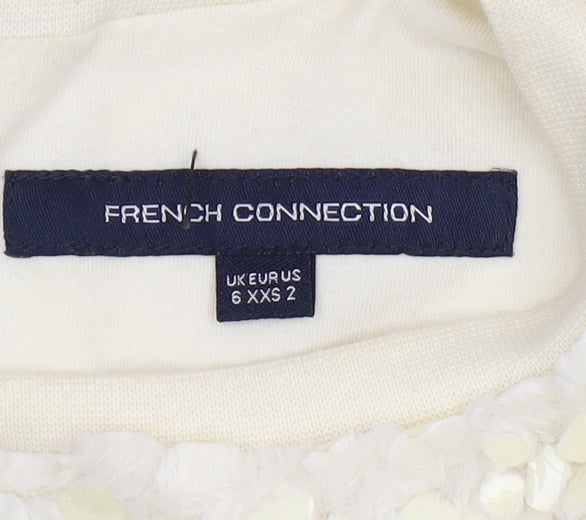 Womens UK Size UK 6 French Connection Ivory Pullover Sweatshirt