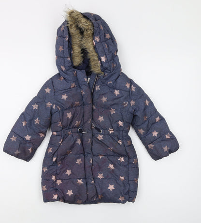 Gap Girls Blue Star Puffer Jacket, 3 Years, Winter Coat