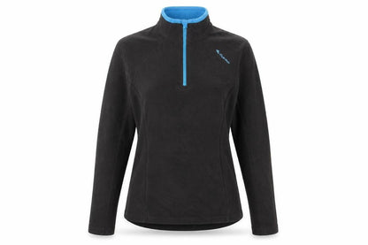 Front view of Decathlon unisex black pullover fleece sweatshirt, size 10