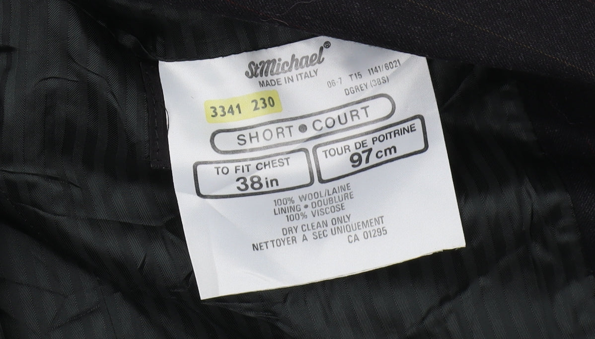 Mens UK Size 38 St Michael Regular Black Suit Jacket